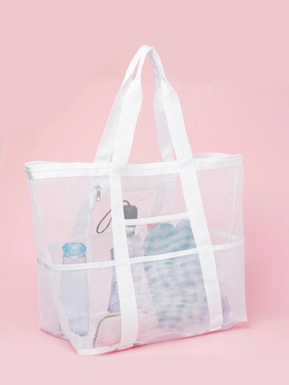 Mesh Beach Bag Waterproof Sandproof - Large Tote Pool Bag for Women Vacation Essentials Beach Accessories