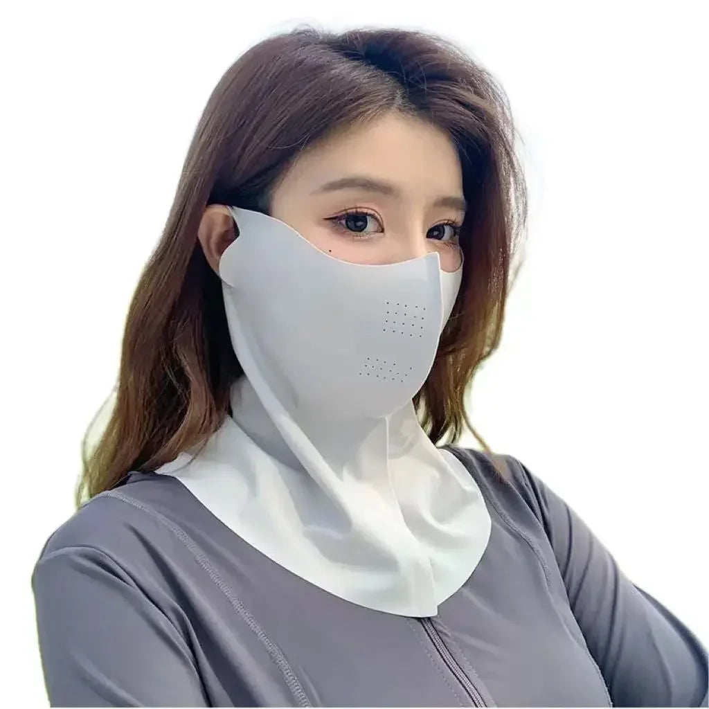 Ladies and Men's Summer Full Face Hyaluronic Acid Sunscreen Mask UPF 500+UV Protection Breathable Ice Silk Mask for Outdoor Spor