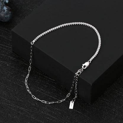 Rinntin Italian Sparkle Mirror Link Chain Anklet Women's 925 Silver Summer Foot Chain Bracelet Fashion Ankle Straps Jewelry SA29