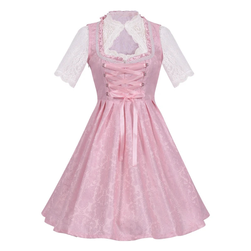 2026 German Oktoberfest Dress for Women (Includes Lingerie and Apron),Halloween and Carnival Costume,Bavarian-Style Maid Outfit