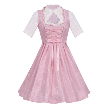 2026 German Oktoberfest Dress for Women (Includes Lingerie and Apron),Halloween and Carnival Costume,Bavarian-Style Maid Outfit