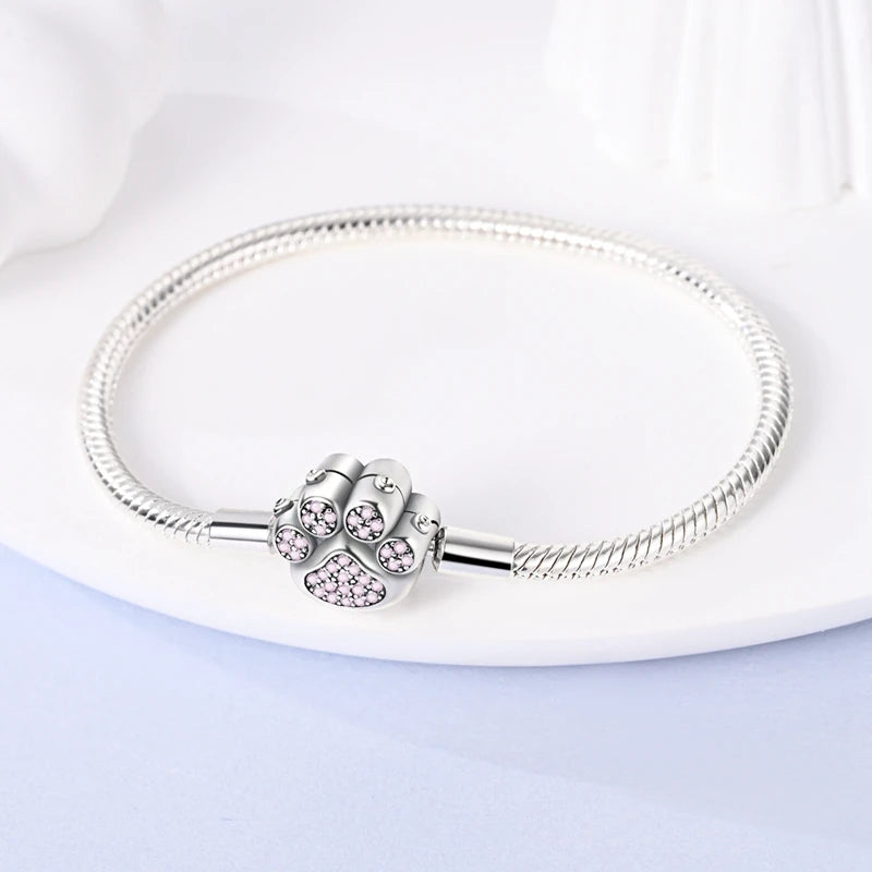 925 Sterling Silver Travel Plane Snake Basic Chain Cat and Moon Bracelet fit Original Charm Beads DIY Women Design Jewelry Party