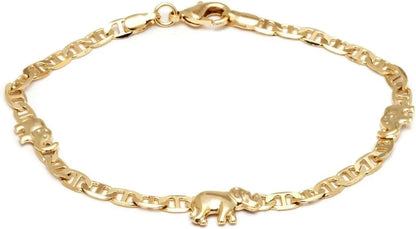 Summer Jewelry Gold Plated Flat Marina Elephant Anklet For Women Gift For Women