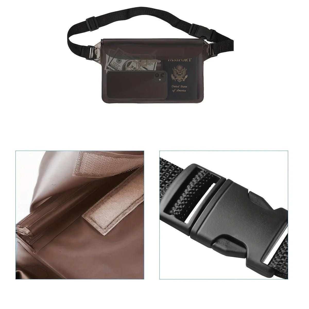 High Quality Waist Bag with Adjustable Strap, Suitable for Beach, Swimming, Diving, Rowing, Fishing Waterproof Belt Bag