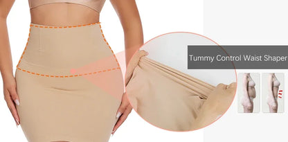 Half Slip Shapewear for Women Under Dresses Built-in Panties High Waist Tummy Control Slips Skirts Butt Lifter Body Shaper Dress