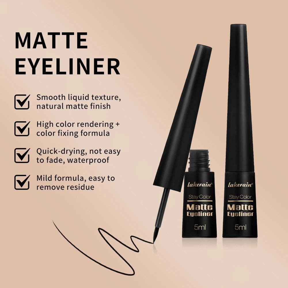 Matte Liquid Eyeliner Matte Eyeliner Waterproof and Sweat-Proof Non-Smudge Liquid Eyeliner Smooth Liquid Eyeliner