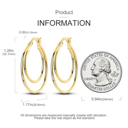 925 Sterling Silver Exquisite Multi-layer Ear Ring Jewelry Versatile Hoop Earrings For Women Jewelry Fine Birthday Party Gift