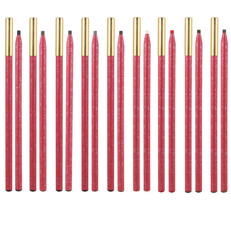 Long Lasting Waterproof  Eyebrow Pencils Peel Off  Red Lip Pencil Set For Microblading Permanent Makeup Pen Eye Liner Gel Pen