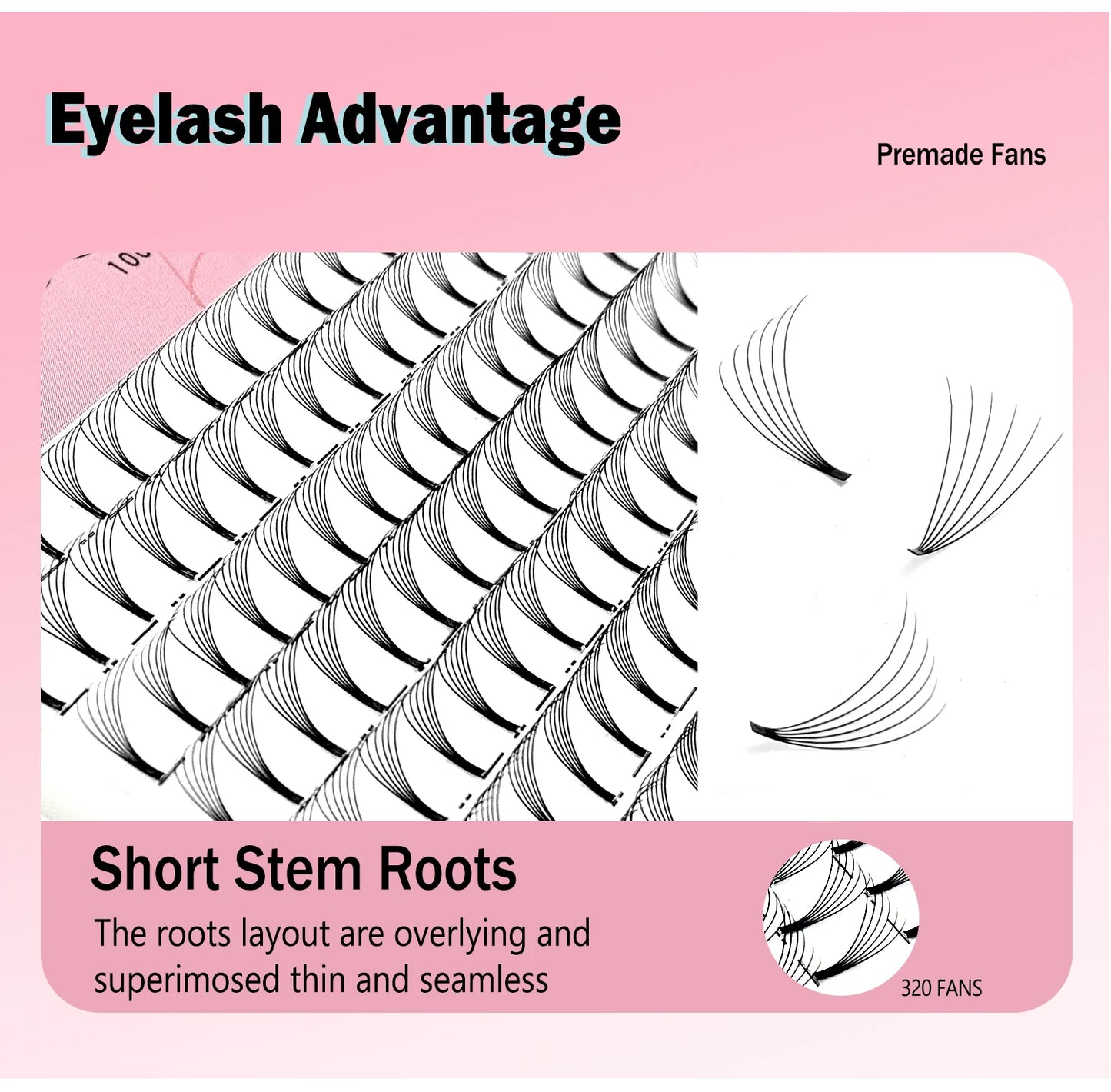 320 Fans Premade Volume Fans 3D 4D 5D 6D 8D 10D Soft Naturl Matte Eyelashes Large Capacity Cilios Individual Lash Extension