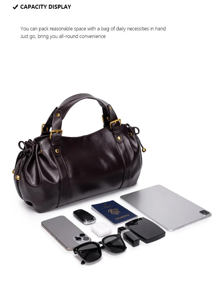 Solid Color Simple Handbag Work Commuter Fashion Women's Bag Shoulder Tote Bag Soft and Comfortable Pillow Bag