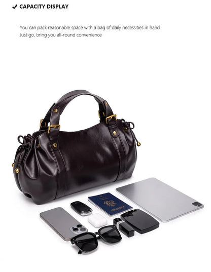 Solid Color Simple Handbag Work Commuter Fashion Women's Bag Shoulder Tote Bag Soft and Comfortable Pillow Bag