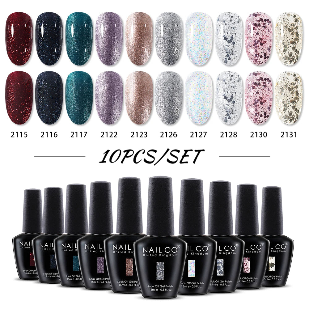 NAILCO 15ml 10/20/30pcs Nail Gel Polish 333 Colors Blue UV&LED Gel Varnish Nude Red Soak Off Semi Permanent UV Nail Gel Varnish