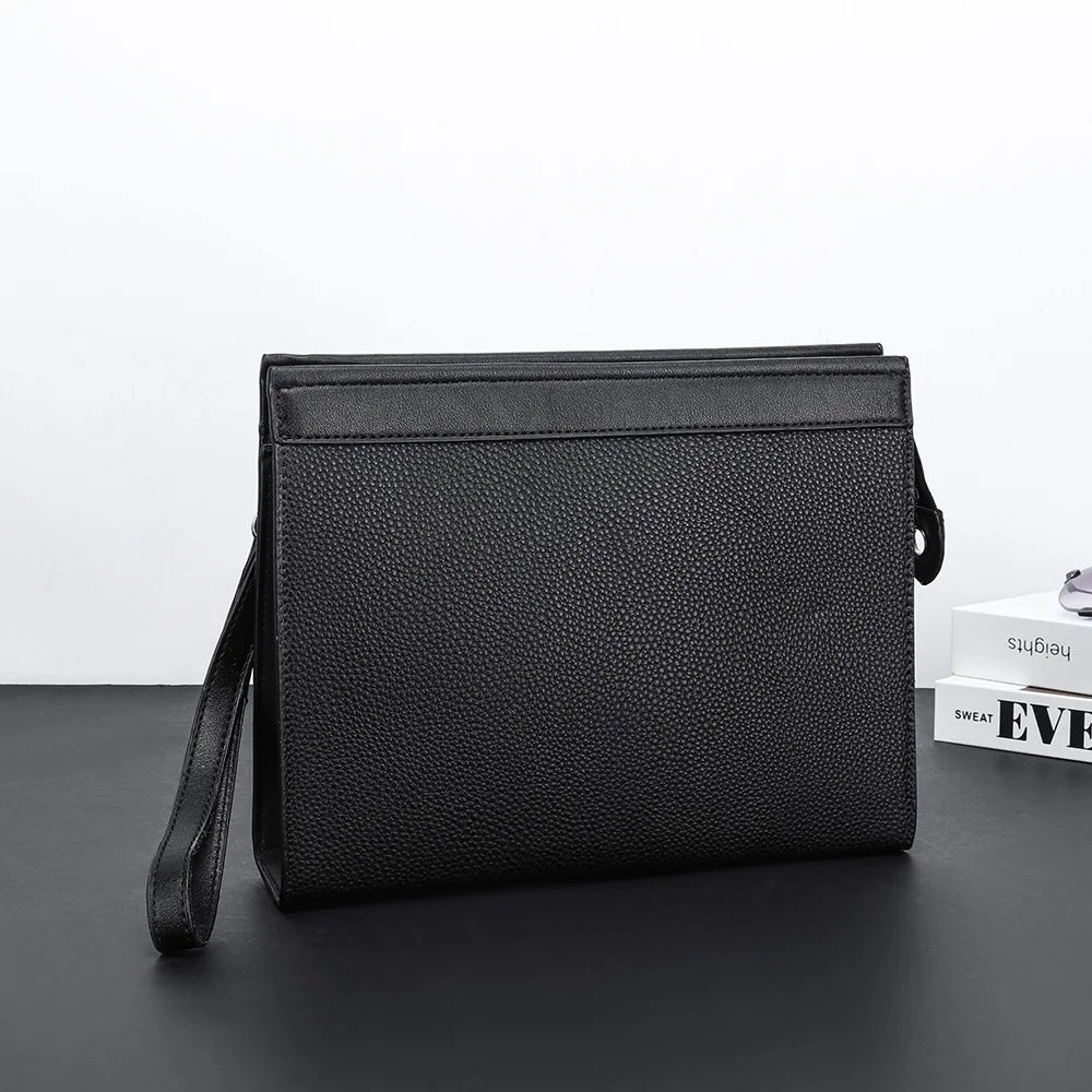 Black PU Leather Men Clutches Bags Wallets Envelope Bag Purse Business Male Phone Clutch Bags Designer Men Bags Wristlets Bags