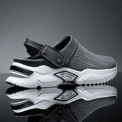 2025 Men Summer Sandal Mesh Mules Breathable Padded Beach Flip Flops Shoes Solid Flat Bath Slippers Outside Men Slippers Zapatos