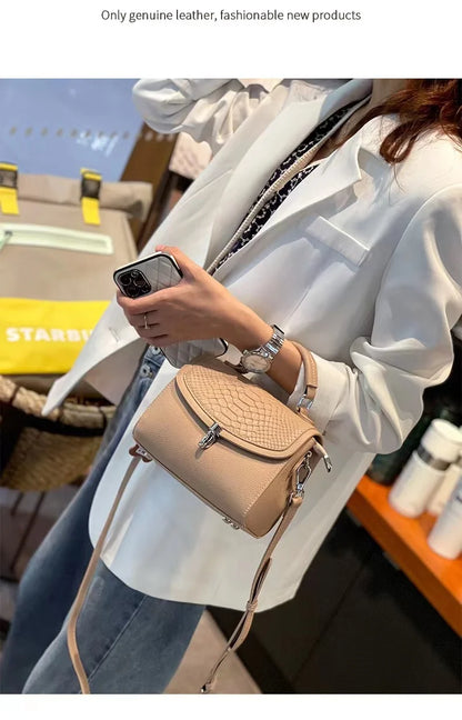 Women's Mini Bag Genuine Leather Lady Handbag Female Crocodile Pattern Crossbody Shoulder Bag Fashion Trend Small Flap Messenger