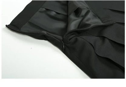 Autumn Suit Skirt for Women, French High-Waisted Pleated Skirt, Slimming, Workwear, College Style Long Skirt
