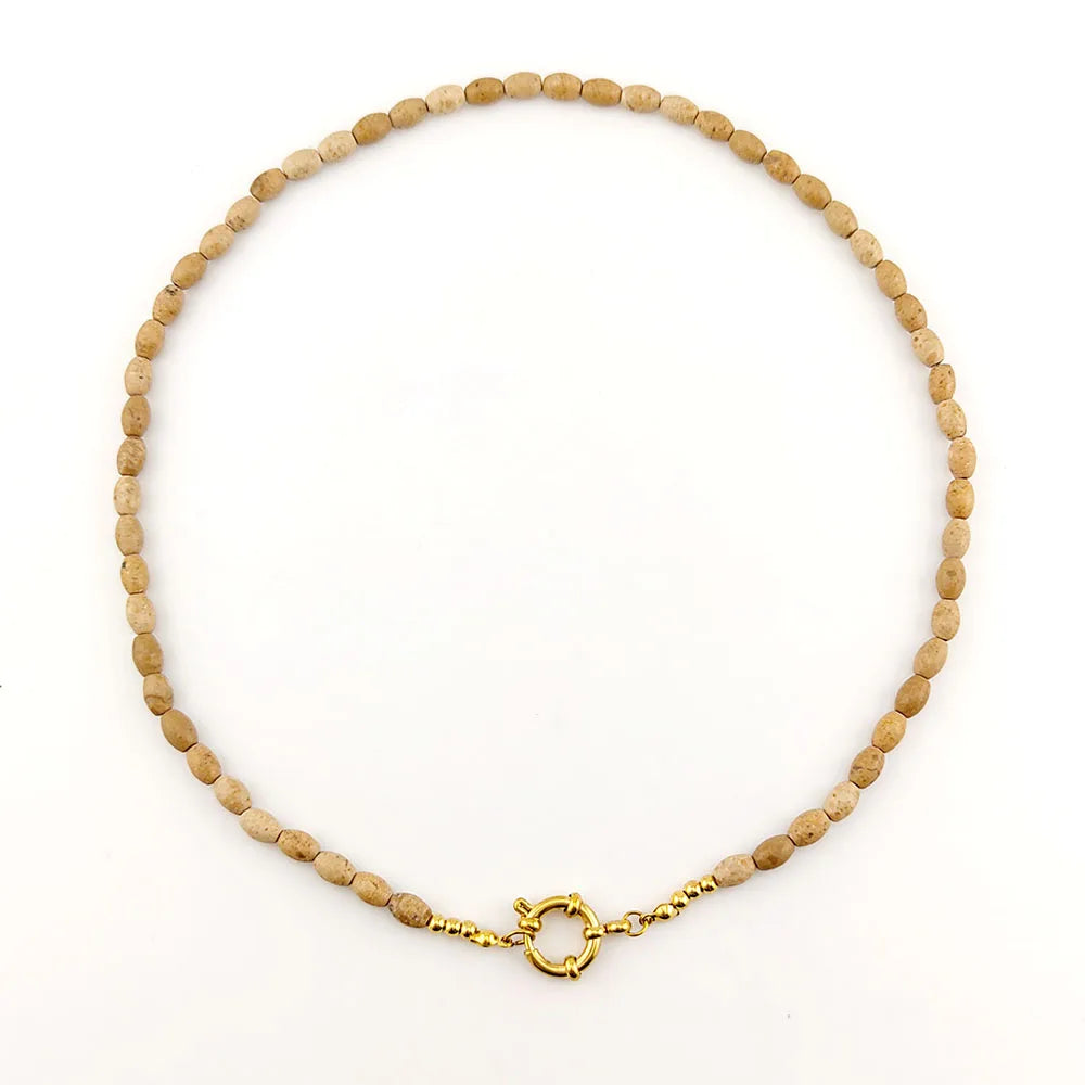 HUIDANG Trend Beads Necklace 2025 Collar Woman Colorful Natural Stone Necklace New In Summer