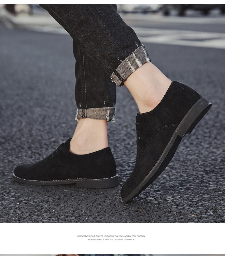 Men's Matte Leather Black/brown Casual Business Office Oxfords Formal Suede Leather Shoes for Men New Arrivals Male Derby Style