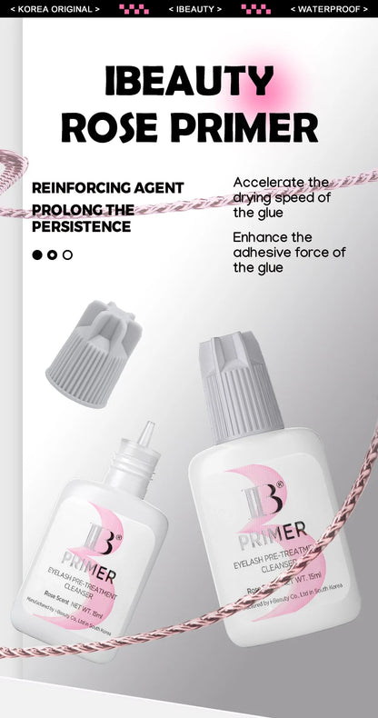 1 Bottle IBeauty Rose Primer Eyelash Extension Booster Long Lasting Korea Shop Adhesive Supplies Makeup Glue Stronger Tools
