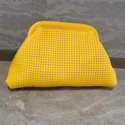 Durable Polyester Summer Beach Clutch Bag Elastic Soft Hollow Out Pouch Large Capacity Breathable Small Crochet Handbag Spring