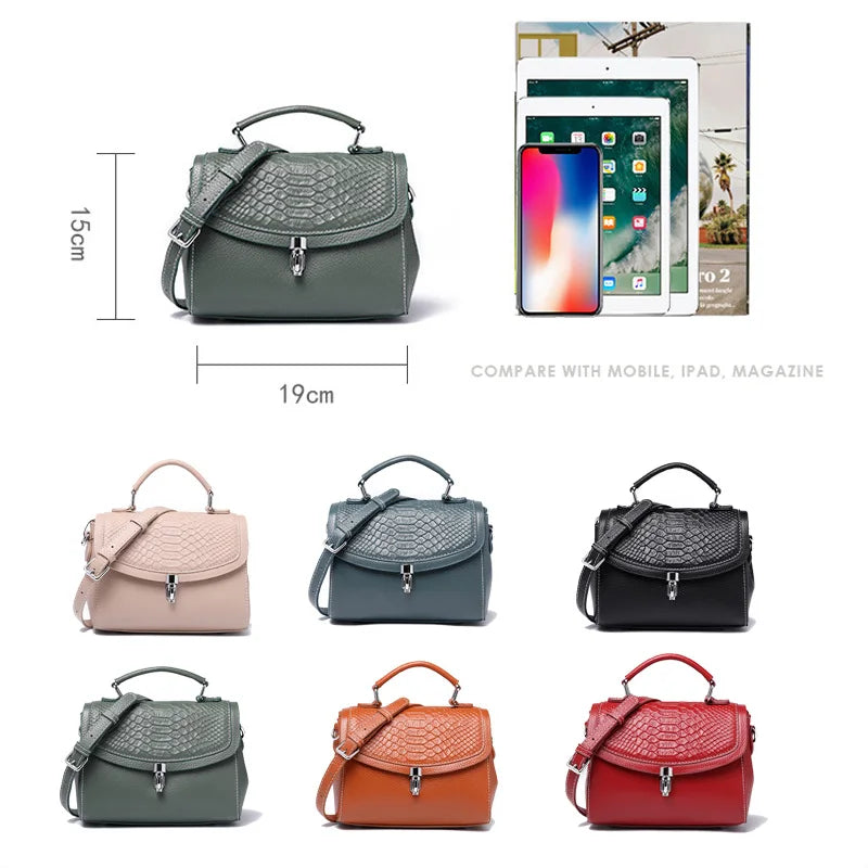 Women's Mini Bag Genuine Leather Lady Handbag Female Crocodile Pattern Crossbody Shoulder Bag Fashion Trend Small Flap Messenger