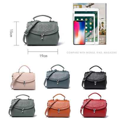 Women's Mini Bag Genuine Leather Lady Handbag Female Crocodile Pattern Crossbody Shoulder Bag Fashion Trend Small Flap Messenger