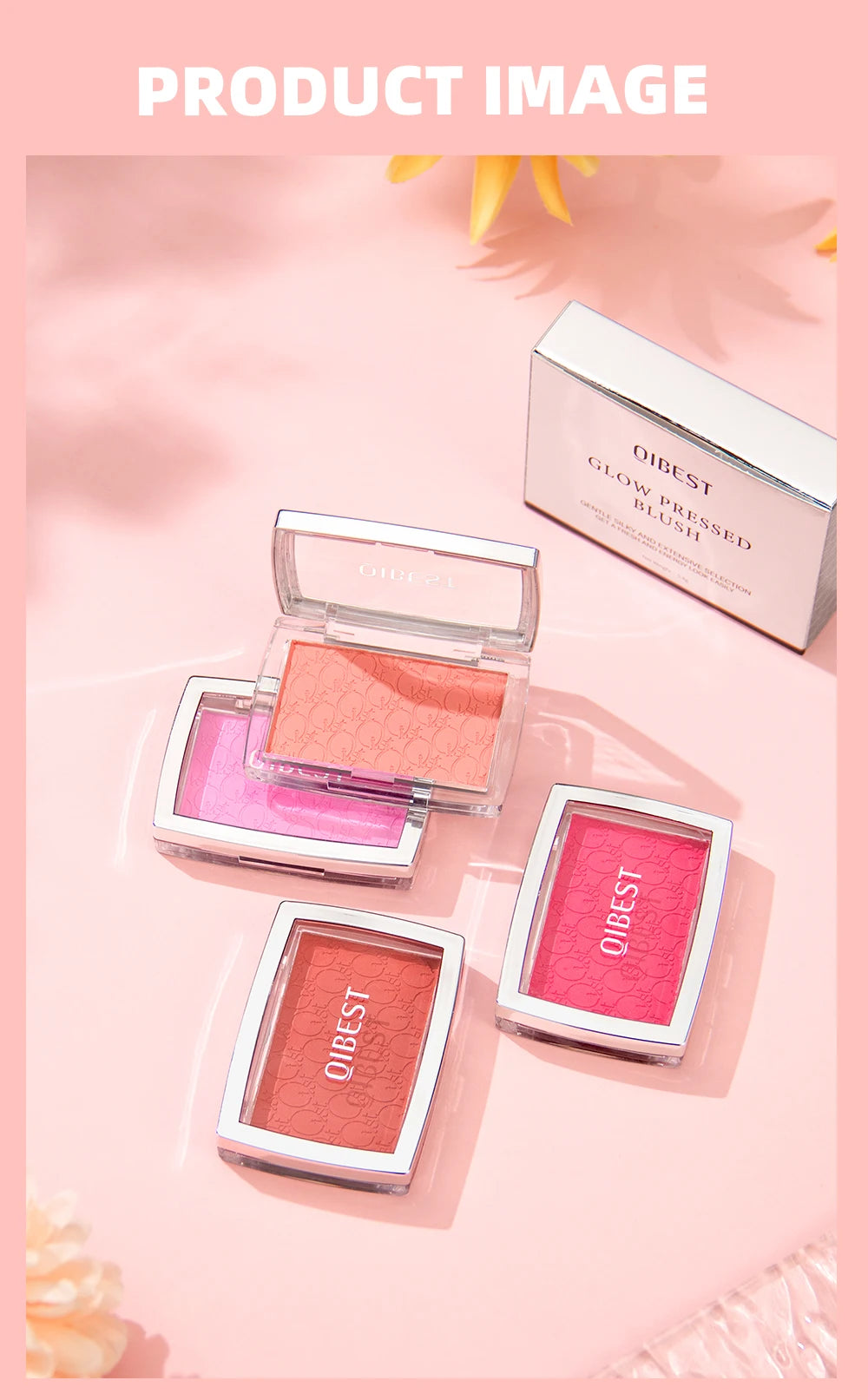 Embossed Powder Blush Peach Pink Coral Tint Makeup 3D Relief Blush Palette Brown Cheek Contour Rouge Cosmetics Face Brightens