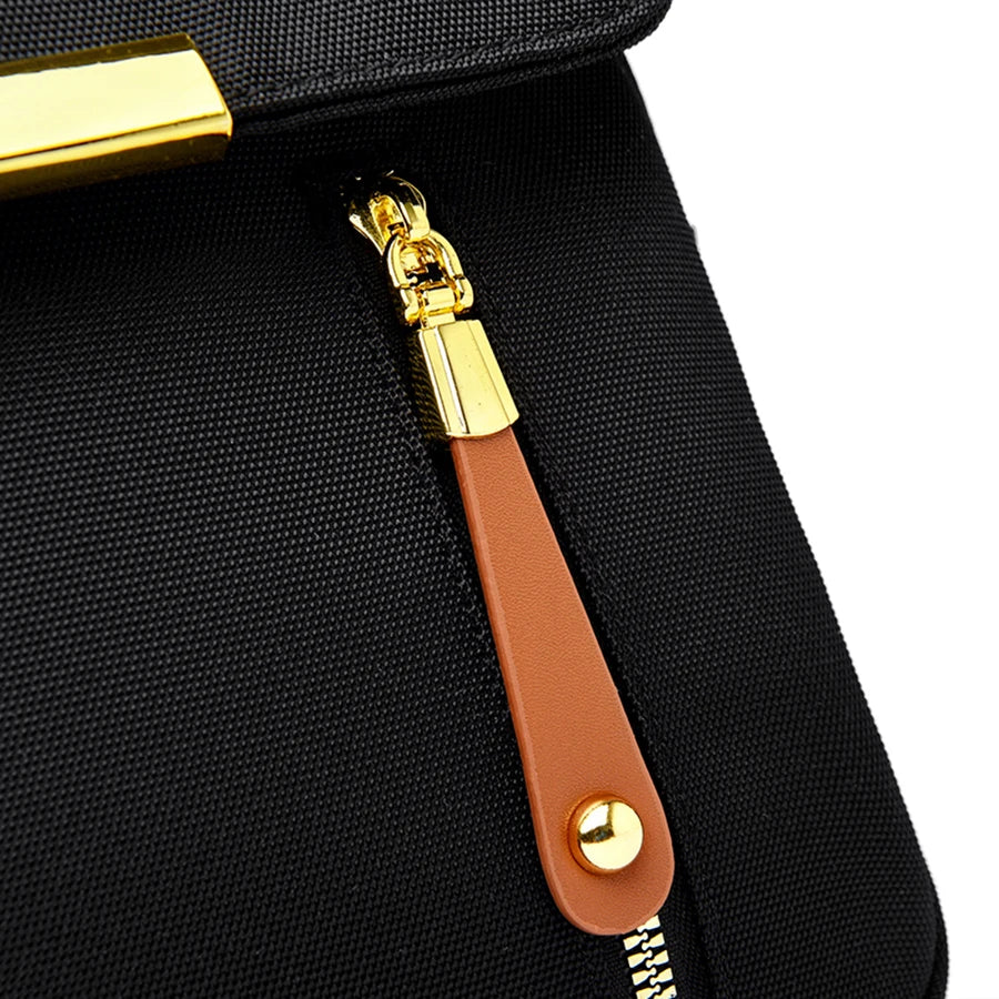 Hot Selling Solid Color Zipper Oxford Fashion Women's Backpack 2024 New Versatile Commuting Large Capacity Soft Female Back Pack