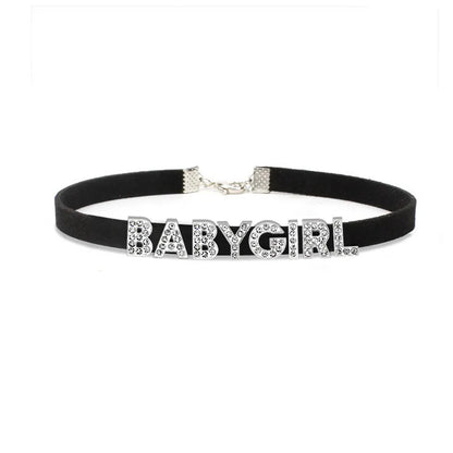 Sexy Gothic DADDYS GIRL Letters Choker Necklace Women DIY Custom Name Collar Chocker Jewelry Necklaces Customized Products Gift