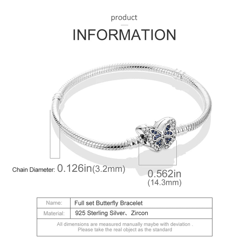 925 Sterling Silver Travel Plane Snake Basic Chain Cat and Moon Bracelet fit Original Charm Beads DIY Women Design Jewelry Party