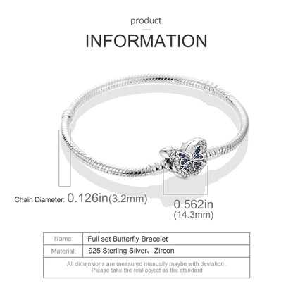 925 Sterling Silver Travel Plane Snake Basic Chain Cat and Moon Bracelet fit Original Charm Beads DIY Women Design Jewelry Party