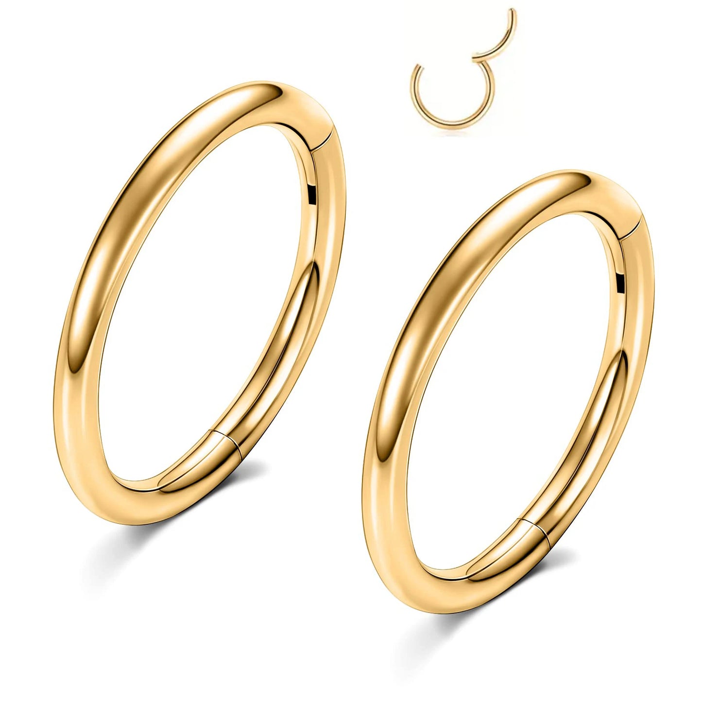 Hinged Nose Ring Hoop Septum Hoop  Ring Tragus Rook Ring Piercing Jewelry Lip Labret Ring Clicker Cartilage Earrings Women Gift