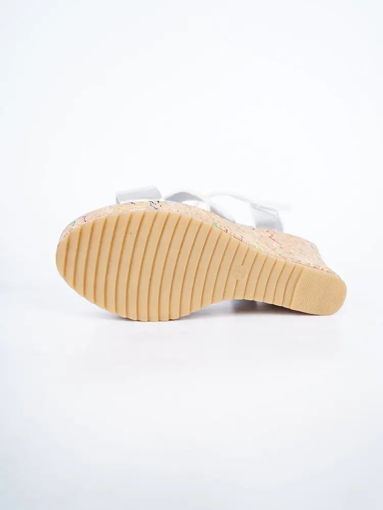 Women's Silver Chunky Platform Sandals 2026 Summer Cork Thick Sole Wedge Sandals Woman Plus Size 43 Pu Leather Casual Shoes
