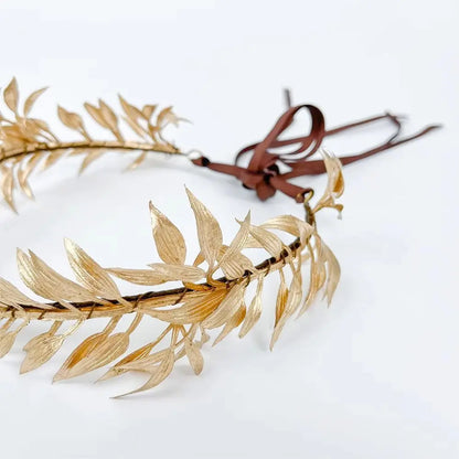 New Unisex Greek Laurel Crown Adjustable Gold God Elf Leaf Headpiece Elven Circlet for King Men Adult Renaissance Toga Cospay