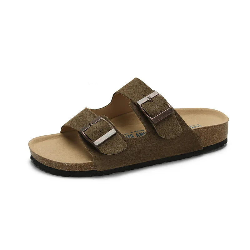 New Boston Clogs Slippers For Women Men Cork Sandals Femme Hombre Suede Mules Slides With Arch Mujer Zuecos Shoes