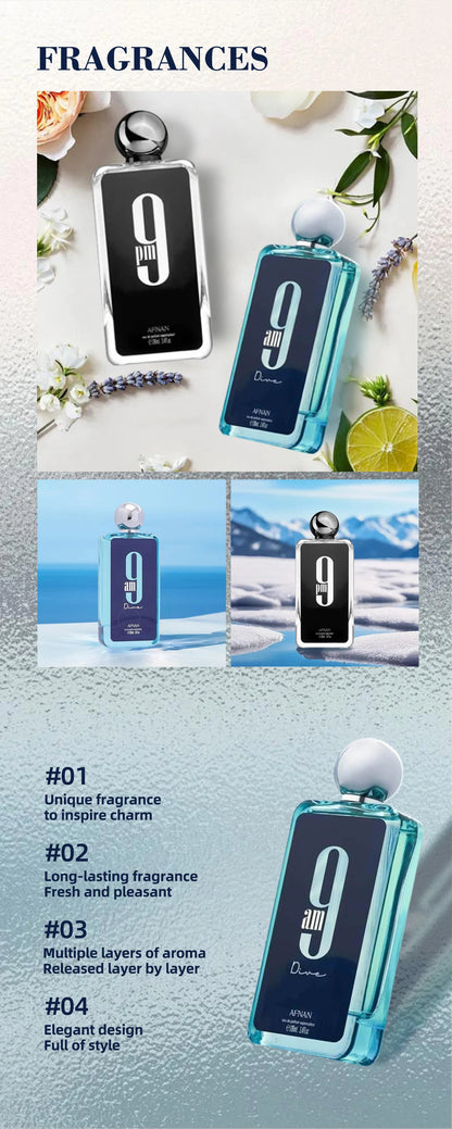 100ML Afnan 9 PM Rebel Unisex Eau De Parfum Original Arabic Perfume High Quality Brand Perfume For Men For Women Holiday Gifts