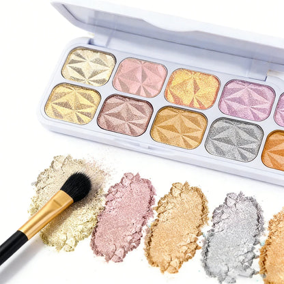 2026 New 8 Colors Metal Highlighter Palette Shimmer Iridescent Glitter Eye Shadow Throughout wear Set Spring Summer Vibrant Glow