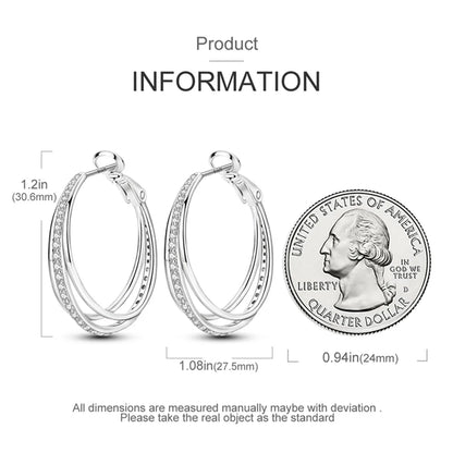 925 Sterling Silver Exquisite Multi-layer Ear Ring Jewelry Versatile Hoop Earrings For Women Jewelry Fine Birthday Party Gift