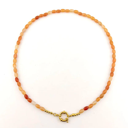 HUIDANG Trend Beads Necklace 2025 Collar Woman Colorful Natural Stone Necklace New In Summer