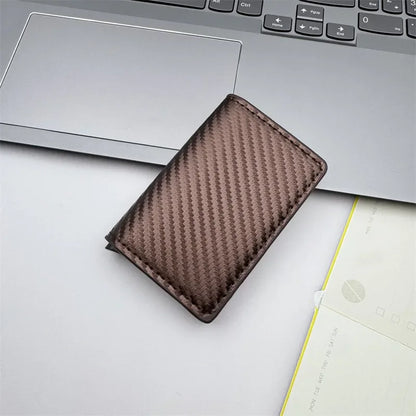 Men and women  Minimalist RFID Blocking Wallet-Automatic Pop-up Metal Credit Card Holder,Zipper Coin Purse Business Card Wallet