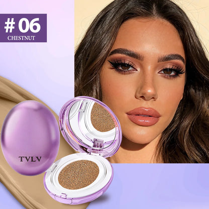 Korean Air Cushion Concealer Foundation, SPF Makeup Base with Soft-Focus Filter, Lightweight Non-Cakey, Long-Lasting Matte Cover