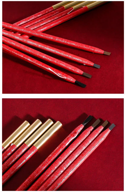 Long Lasting Waterproof  Eyebrow Pencils Peel Off  Red Lip Pencil Set For Microblading Permanent Makeup Pen Eye Liner Gel Pen