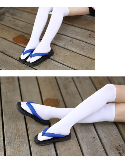 Japanese Anime Women Cosplay Geta Slippers Halloween Costume Cos Shoes Indoor Slippers Wood Clogs Summer Flip Flops Slides