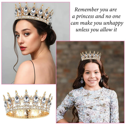 Bling Rhinestones Birthday Party Kit Tiara Crown Queen Sash Women Girl Happy Birthday Hair Accessories Prom Gifts Decorations