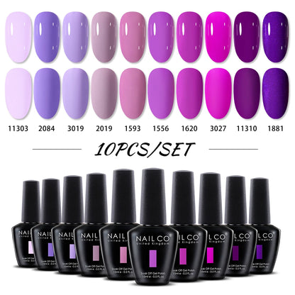 NAILCO 15ml 10/20/30pcs Nail Gel Polish 333 Colors Blue UV&LED Gel Varnish Nude Red Soak Off Semi Permanent UV Nail Gel Varnish