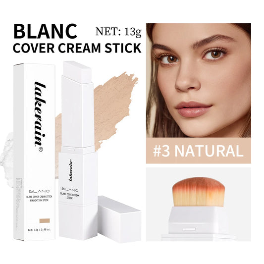 Color-changing Foundation Stick Blanc Foundation Korean Makeup Base High Coverage Concealer Natural Nude 2 IN 1 Foundation Stick