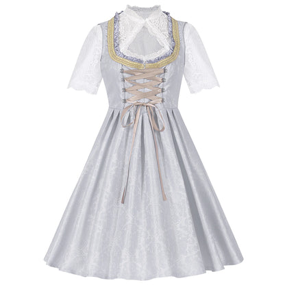2026 German Oktoberfest Dress for Women (Includes Lingerie and Apron),Halloween and Carnival Costume,Bavarian-Style Maid Outfit