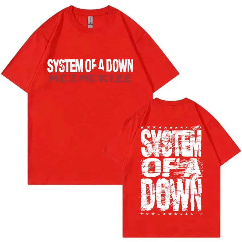 Rock Band System of A Down Cotton T Shirts Men Women Vintage Alternative Metal Music T-shirts Women's Fashion Oversized Tshirts