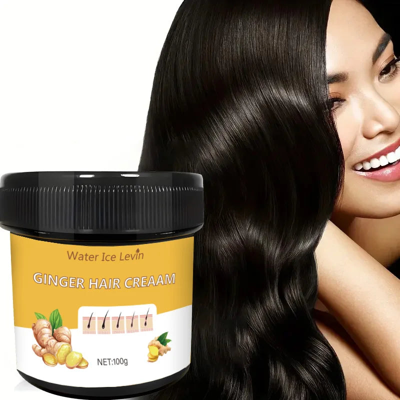 Ginger Scented Hair Cream, Moisturizing Scalp Massage Conditioner with Natural Ginger Extract, Nourishing and Soothing Dry Hair, Suitable for Normal Hair Types