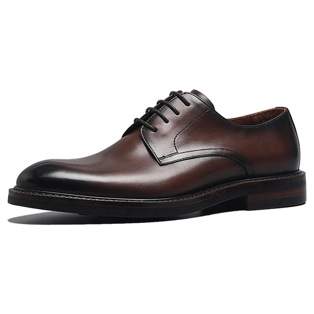 High Quality Men's Oxford Shoes Genuine Leather Office Derby Dress Shoes for Business Casual Wear